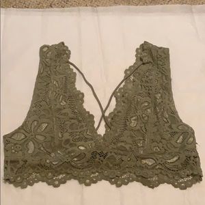 Light Olive Green Lace Bralette